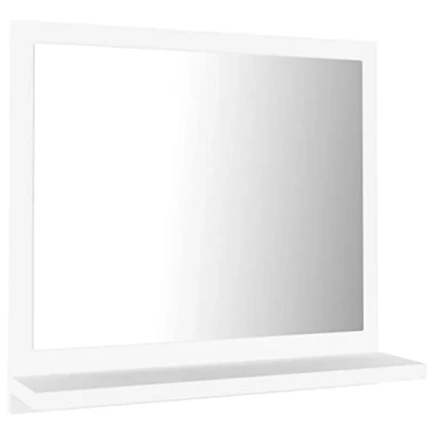 Image of vidaXL Bathroom Mirror Plain Rectangle Modern Frame Wall Mounted Washroom Toilet Indoor Home Furniture White Engineered Wood