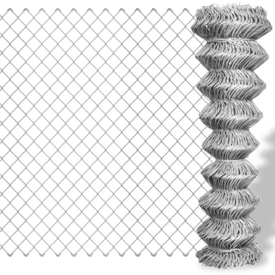 Image of vidaXL Galvanised Chain Link Fence 25 x 1 m
