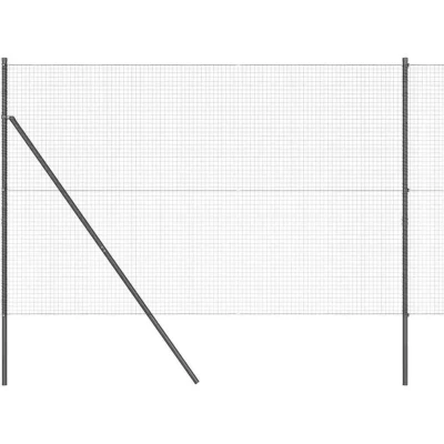 Image of vidaXL Fence Post Set of 2 Grey Metal 10 x 1.5 m Durable