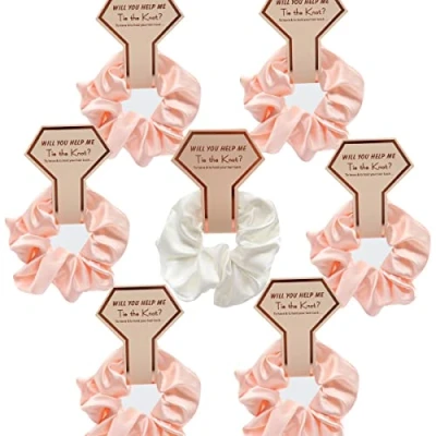 Image of ZOOMPIL JGA Accessories Women, Pack of 11 Satin Bridal Hair Bobbles, Bridesmaid Bobbles Wedding Fashionable Cotton Band Gift Party Decoration for