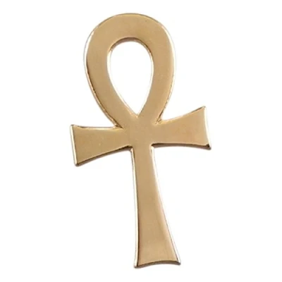 Image of Egyptian Ankh Golden Cross Metal Enamelled Pin Badge Lapel XJKB13 07