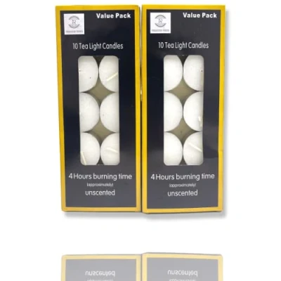 Image of REQUISITE NEEDS Tea Light Candles Unscented 4 Hours Long Burn Night Pack of 20