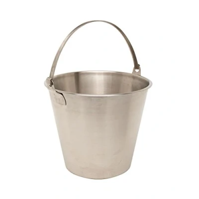 Image of Genware NEV E13012 Economy Bucket, Stainless Steel, 12 L