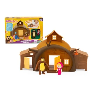 Image of Masha and the Bear House Playset from Hit TV Series with Articulated &amp; Figures Accessories Fun for Kids Aged 3+