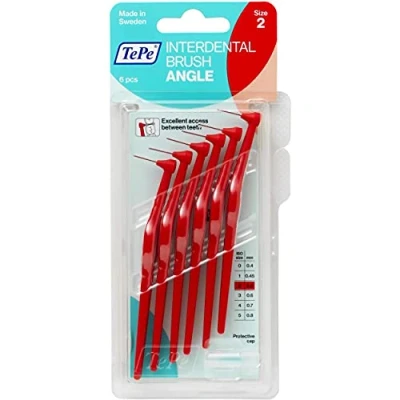 Image of Tepe Size 2 0.5 mm Interdental Brush Angle Pack of 6, Total 60