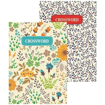 Image of Squiggle Pocket Floral Crossword Challenge Books 110 Puzzles per Book, Set of 2