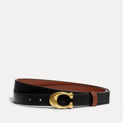 Image of Coach BELT Belt, Women&#039;s, Size: One Size, Black/saddle