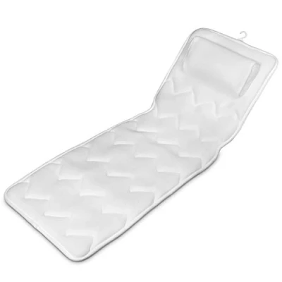 Image of Navaris Full Body Bath Pillow Quilted Bathtub Spa Cushion Mattress with Ergonomic Head Pillow, Non Slip Suction Cups, Quick Dry Mesh 125 x 42 cm