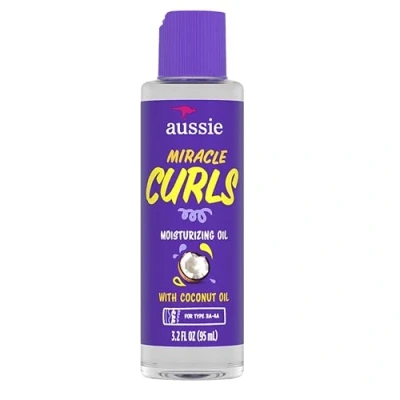 Image of Aussie Miracle Curls Defining Oil 3.2 Ounce (Coconut &amp; Jojoba Oil) (95ml) (2 Pack)
