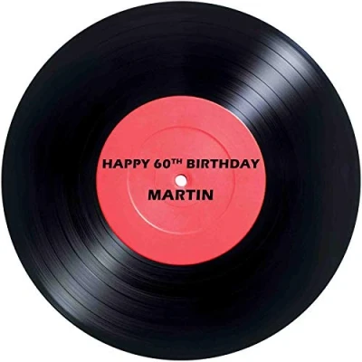 Image of Record Cake topper Personalised Edible Icing Round (up to 8&quot;)