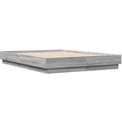 Image of vidaXL Bed Frame without Mattress Grey Sonoma 135x190 cm Double