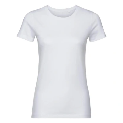 Image of Russell Athletic Womens/Ladies Authentic Organic T Shirt (White) Size 2XL