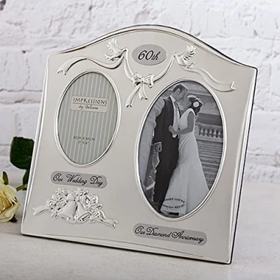 Image of The Gift Experience 60th Anniversary Photo Frame, Diamond Wedding, Frames