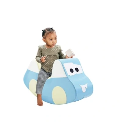 Image of IGLU Soft Play Ride on Rocking Toy Car Shape Rocker Light Pastel Blue