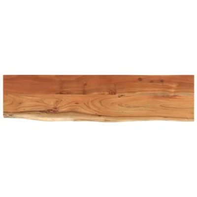 Image of vidaXL Solid Wood Acacia Rectangular Live Edge Wall Shelf Use in Office, Living Room or Kitchen Brown