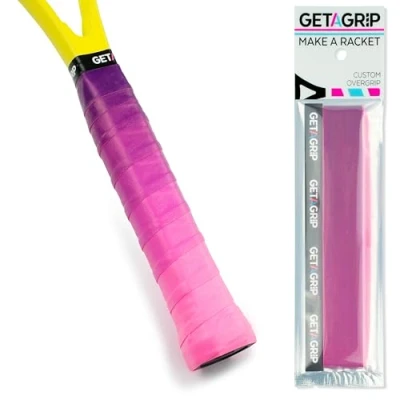 Image of GET A Grip Custom Tennis Racket Tape Anti Slip/Quick Drying Overgrips Precut Badminton with Finishing Squash Tapes (Cascade, 1 Grip)