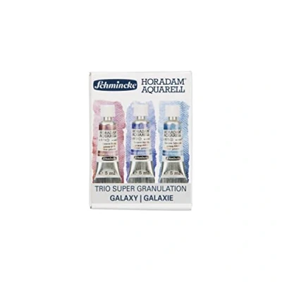 Image of Schmincke Horadam® Aquarell, Super Granulation Trio Galaxy, 5 ml Tubes, 74 615 097, Cardboard Set, Very Strong Granulating colors, Finest, Watercolors