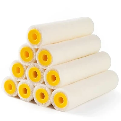 Image of Mister Rui Paint Rollers, Mohair Roller, Wool Blend Roller 4&quot; (100MM), Mini Sleeves, 4 Inch Small Rollers for Painting on Flat Surfaces, Pack of 10