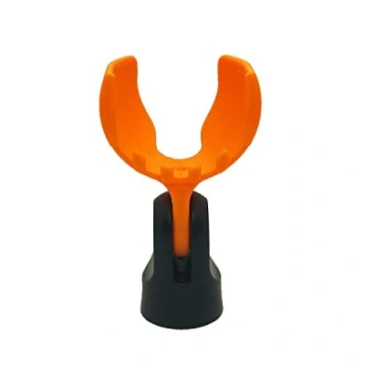 Image of Ammo Clip T1n1 Bullet Mic Holder for BlowsMeAway Productions Bulletini® and other similar Harmonica Microphones (Bright Orange)