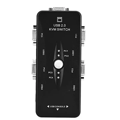 Image of Garsent KVM Switch, USB 2.0 Switcher 2/4 Port VGA Manual Switch Box Adapter for PC Monitor Keyboard Mouse.(4 Ports)