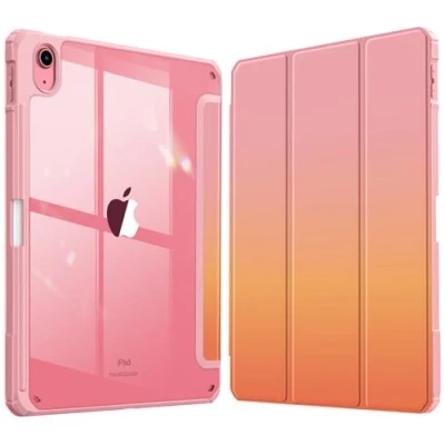 Image of FINTIE Hybrid Case Compatible with iPad 10th Generation 2022 (10.9 Inch) [Ultra Slim] Shockproof Clear Cover Built in Pencil Holder, Auto Wake/Sleep, (ZB Sunset Ombre)