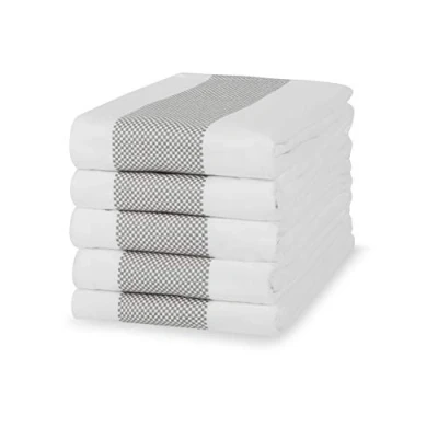 Image of Sticky Toffee 100% Cotton Tea Towel Cappuccino Grey Mini Chequered Pattern, Pack of 5 Kitchen Set Absorbent, Strong, Quick Dry for Home Decor &amp; Bathroom Accessories