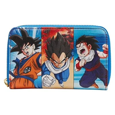 Image of Loungefly Dragon Ball Z Purse Trio Official Blue Zip Around Taille Unique