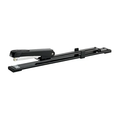 Image of Rexel Long Arm 308 mm Reach Stapler, 15 Sheet Capacity, For Booklet and Brochure Stapling, Metal, Black, 1026
