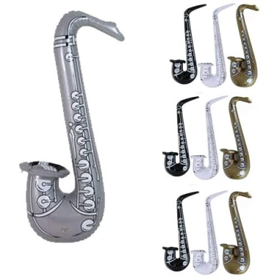 Image of PARTYRAMA.CO.UK Inflatable Saxophone 60cms Assorted Colour Pack of 10