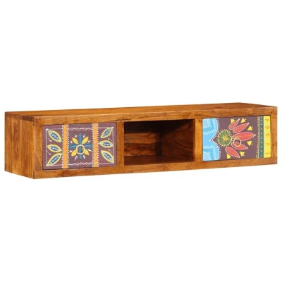 Image of vidaXL Wall mounted TV Cabinet Multicolour 90x30x30 Solid Wood Acacia