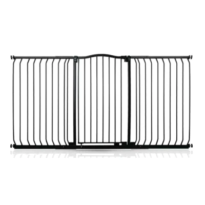 Image of Safetots Extra Tall Curved Top Safety Gate, 179cm 188cm, Matt Black, 100cm in Height, Pressure Fit Stair Baby Gate for Doors Hallways and Spaces, Barrier, Easy Installation