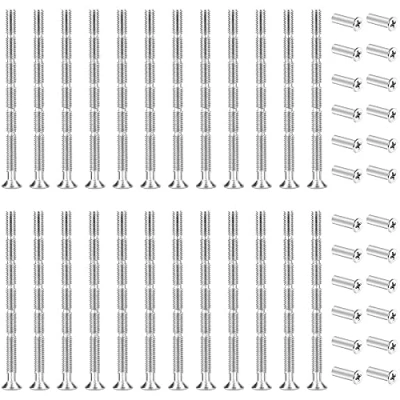 Image of ZHIQIN 24Pcs M3 Door Handle Screws Sleeve Fixing Connecting ​Sleeve Male to Female for Roses Knobs and Escutcheons,Nickel Color