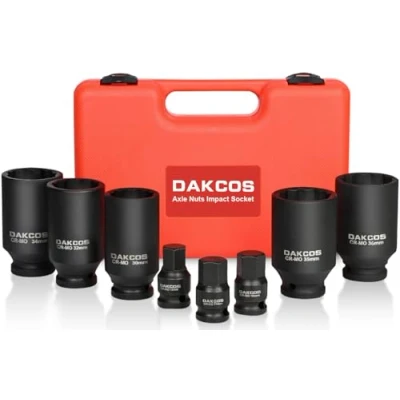 Image of DAKCOS 1/2&quot; Impact Socket Set 30 32 34 35 36 mm; Hex Bit 1/2&#039;&#039; Drive 14mm 17mm 19mm