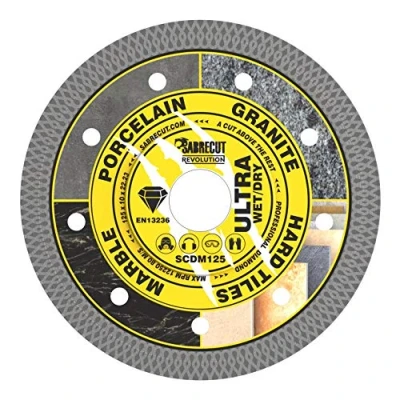 Image of 1 x SabreCut SCDM125 125mm (5&quot;) 10mm 22.23mm Bore Mesh Turbo Diamond Angle Grinder Circular Saw Blade Compatible with Bosch Dewalt Makita Milwaukee and Many Others