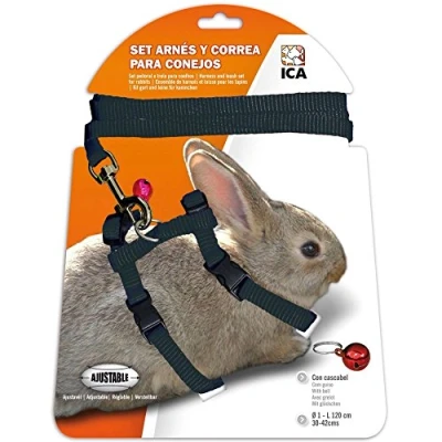 Image of ICA DA1028 Harness and Strap Set for Rabbits, Black