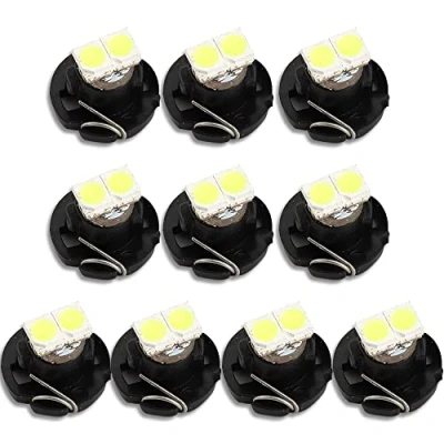 Image of HSUN T4.2 LED Bulbs,2LED SMD1210 Chip 20LM Extremely Bright For Car Auto Dashboard Instrument Reading Gauge Panel Light,10 Pack,6000K White