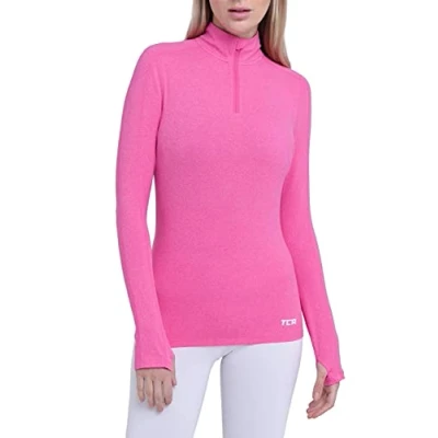 Image of TCA Women&#039;s Lightweight Fusion Quickdry Long Sleeve Half Zip Running Top Liquid Pink Heather, M