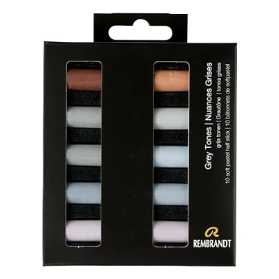 Image of Rembrandt Professional Soft Pastel Set Grey Tones 10 Half Pastels