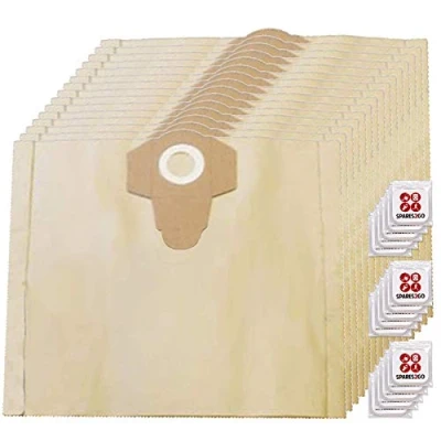 Image of SPARES2GO 30L Strong Dust Bags compatible with Clarke Vac King CVAC25SS CVAC30P Vacuum Cleaner (Pack of 15 + Freshener Tabs)