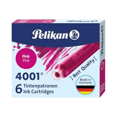 Image of Pelikan 6 Pink Ink Cartridges 4001 (321075)