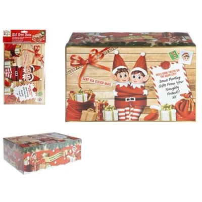Image of PMS 500069 Mini Box Elf Xmas Design 1 pc 45 x 34 12.5cm Accessory, Multicolor