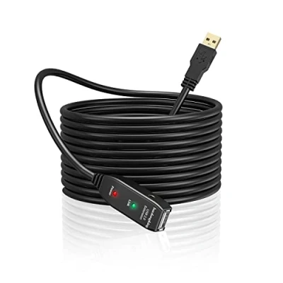 Image of baolongking USB Extension Cable, Male to Female Extra Long Extender Lead, 2.0 Active Repeater Cable with Signal Booster (10M)