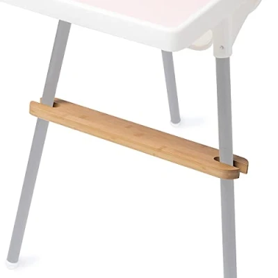 Image of High Chair Footrest, Natural Pine Wooden Footrest Compatible with IKEA Antilop Chairs Accessories, Adjustable Baby HighChair Foot Rest (Mellow)