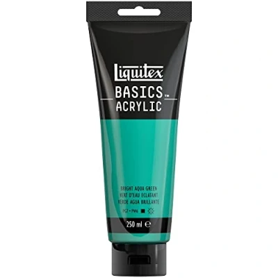 Image of LIQUITEX Basics Acrylic Paint, Bright Aqua Green, 250 ml Tube