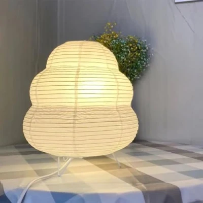 Image of GUANSHAN Paper Lantern Table Lamp Decorative Lighting Japanese Foldable Origami Night Light Bedside Mood for Bedroom, Living Room, Restaurant