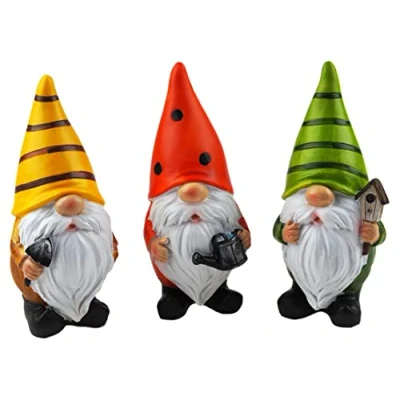 Image of Blue Whale Gifts Gonk Gnome 17cm Garden Ornament Figurines Ladybird, Bumble Bee (Set of 3)