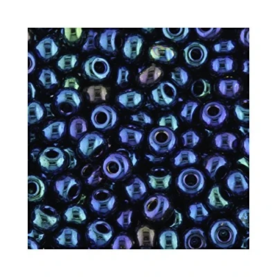 Image of Seed Beads Size 5 Iridescent Blue Qty 100 Grams