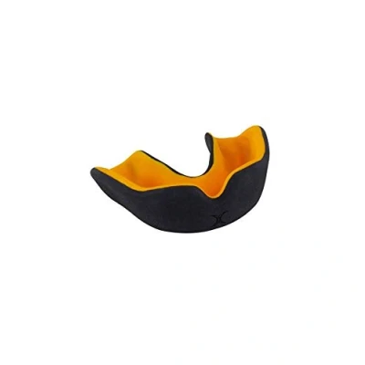 Image of Gilbert X Brace Dual Density Mouth Guard, Youth Unisex, Black/Orange, Junior