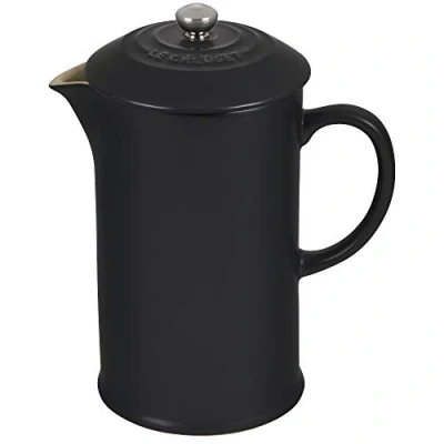 Image of Le Creuset Black Stoneware Coffee Pot &amp; Press