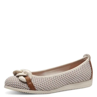 Image of Marco Tozzi Ballet pumps, Women&#039;s, Size: 6, Cream Imitation leather/ textile